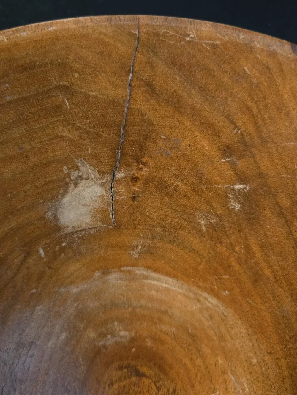 Two Vinyage Wooden Serving Bowls- Natural Brown
